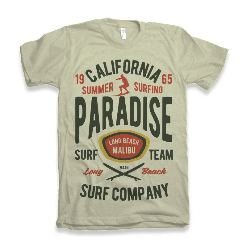 California Summer Surfing Men's Bamboo Viscose/Organic Cotton Short Sleeve Graphic T-Shirt Spun Bamboo