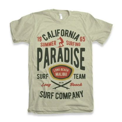 California Summer Surfing Men's Bamboo Viscose/Organic Cotton Short Sleeve Graphic T-Shirt Spun Bamboo