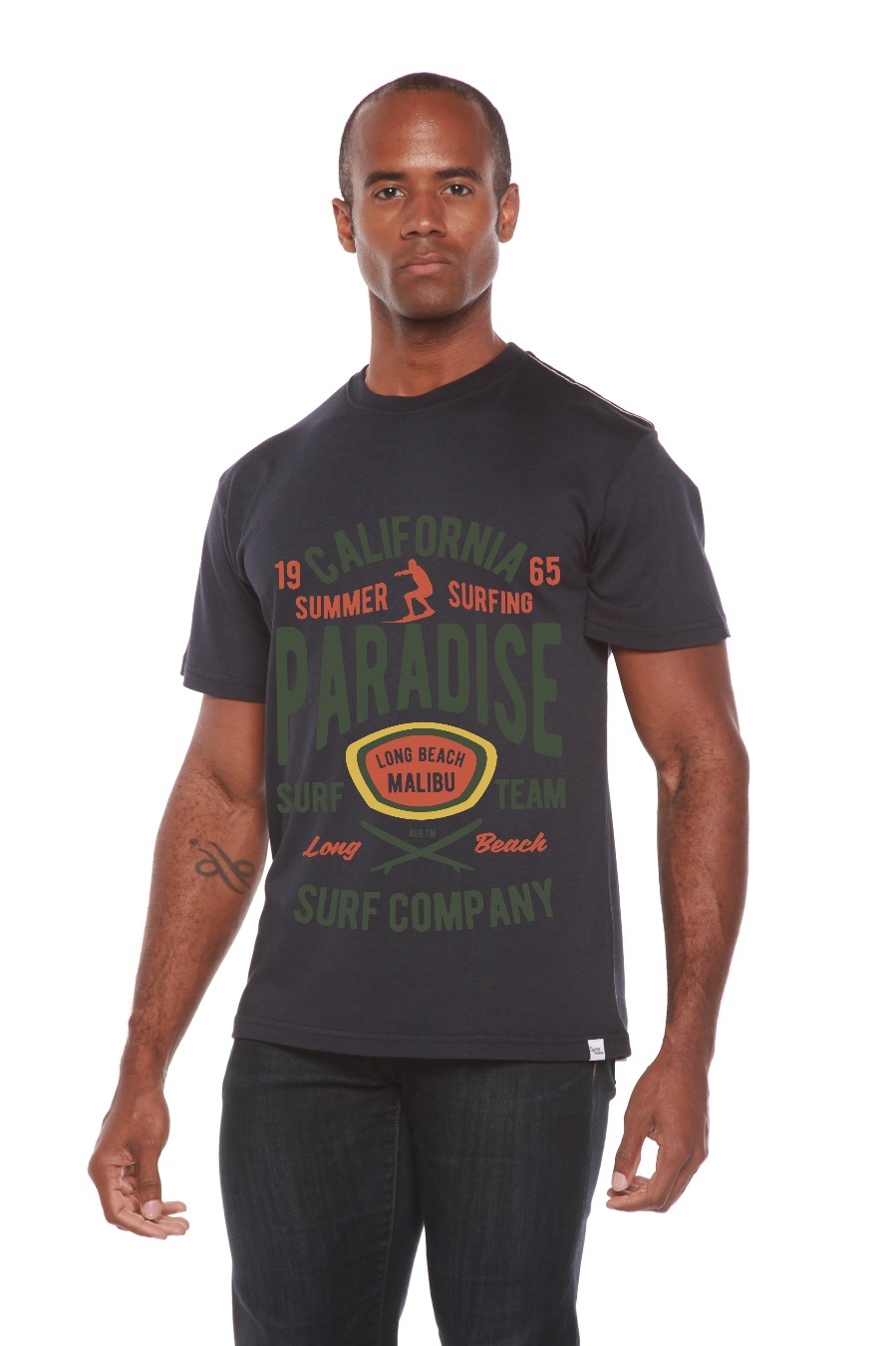 California Summer Surfing Men's Bamboo Viscose/Organic Cotton Short Sleeve Graphic T-Shirt Spun Bamboo