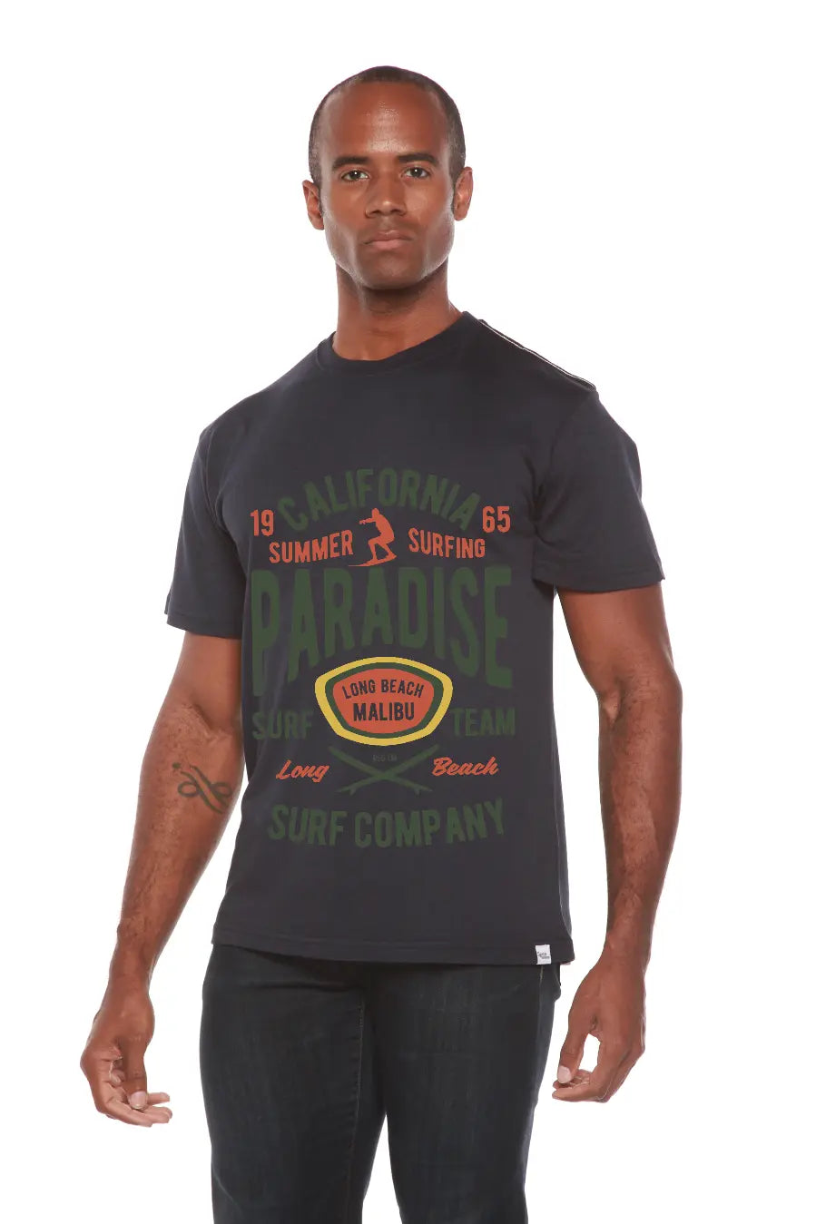 California Summer Surfing Men's Bamboo Viscose/Organic Cotton Short Sleeve Graphic T-Shirt Spun Bamboo
