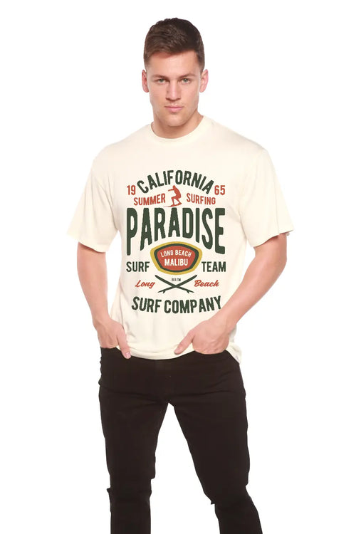 California Summer Surfing Men's Bamboo Viscose/Organic Cotton Short Sleeve Graphic T-Shirt Spun Bamboo