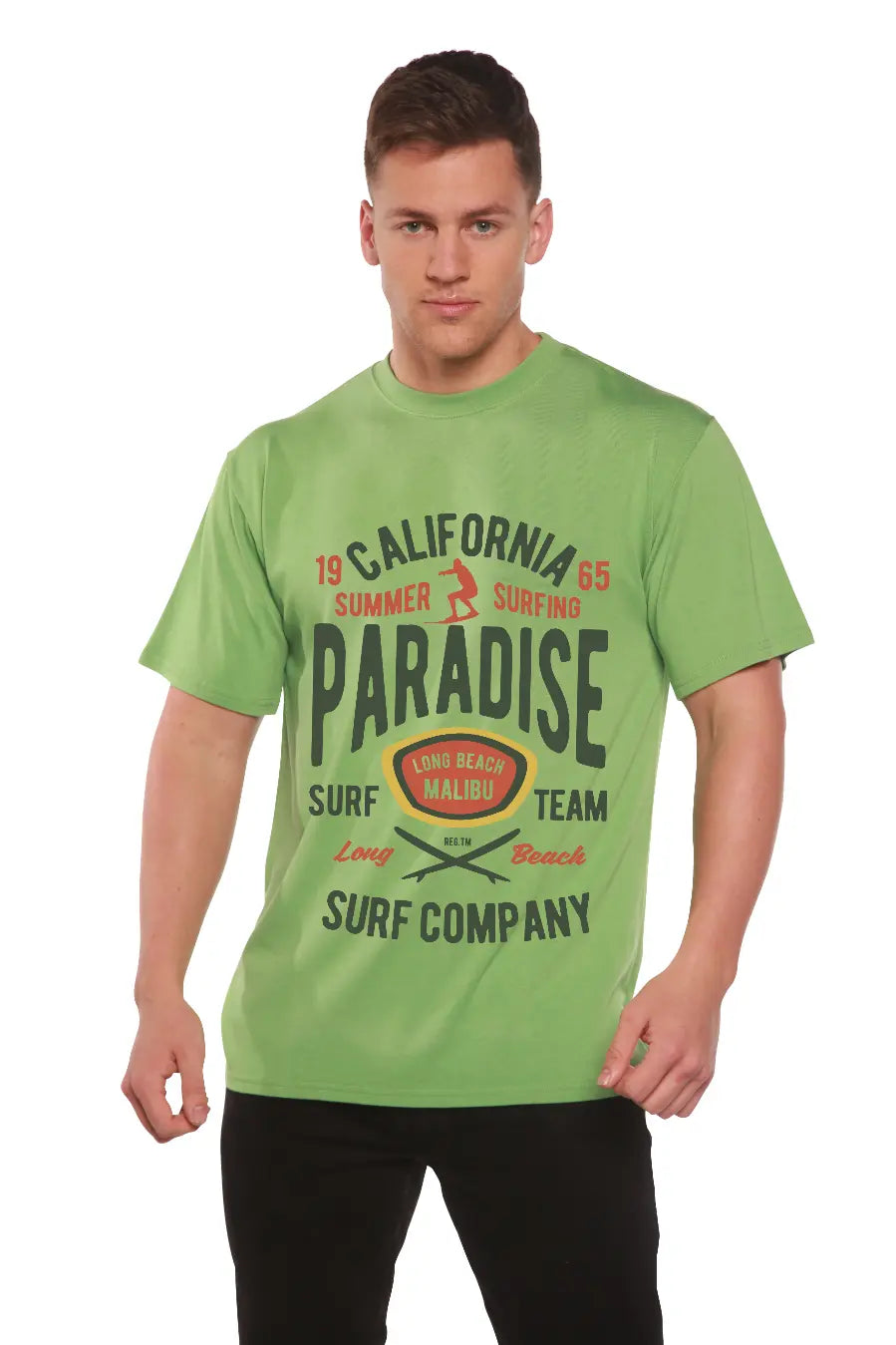 California Summer Surfing Men's Bamboo Viscose/Organic Cotton Short Sleeve Graphic T-Shirt Spun Bamboo