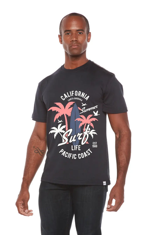 California Surf Men's Bamboo Viscose/Organic Cotton Short Sleeve Graphic T-Shirt Spun Bamboo