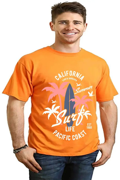 California Surf Men's Bamboo Viscose/Organic Cotton Short Sleeve Graphic T-Shirt Spun Bamboo