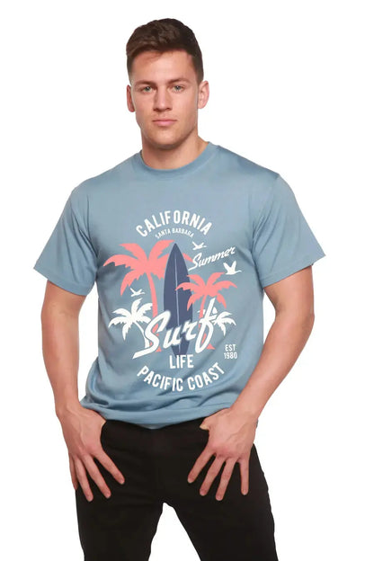 California Surf Men's Bamboo Viscose/Organic Cotton Short Sleeve Graphic T-Shirt Spun Bamboo
