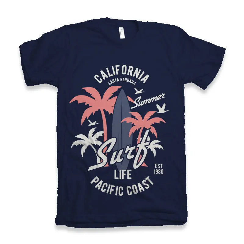 California Surf Men's Bamboo Viscose/Organic Cotton Short Sleeve Graphic T-Shirt Spun Bamboo