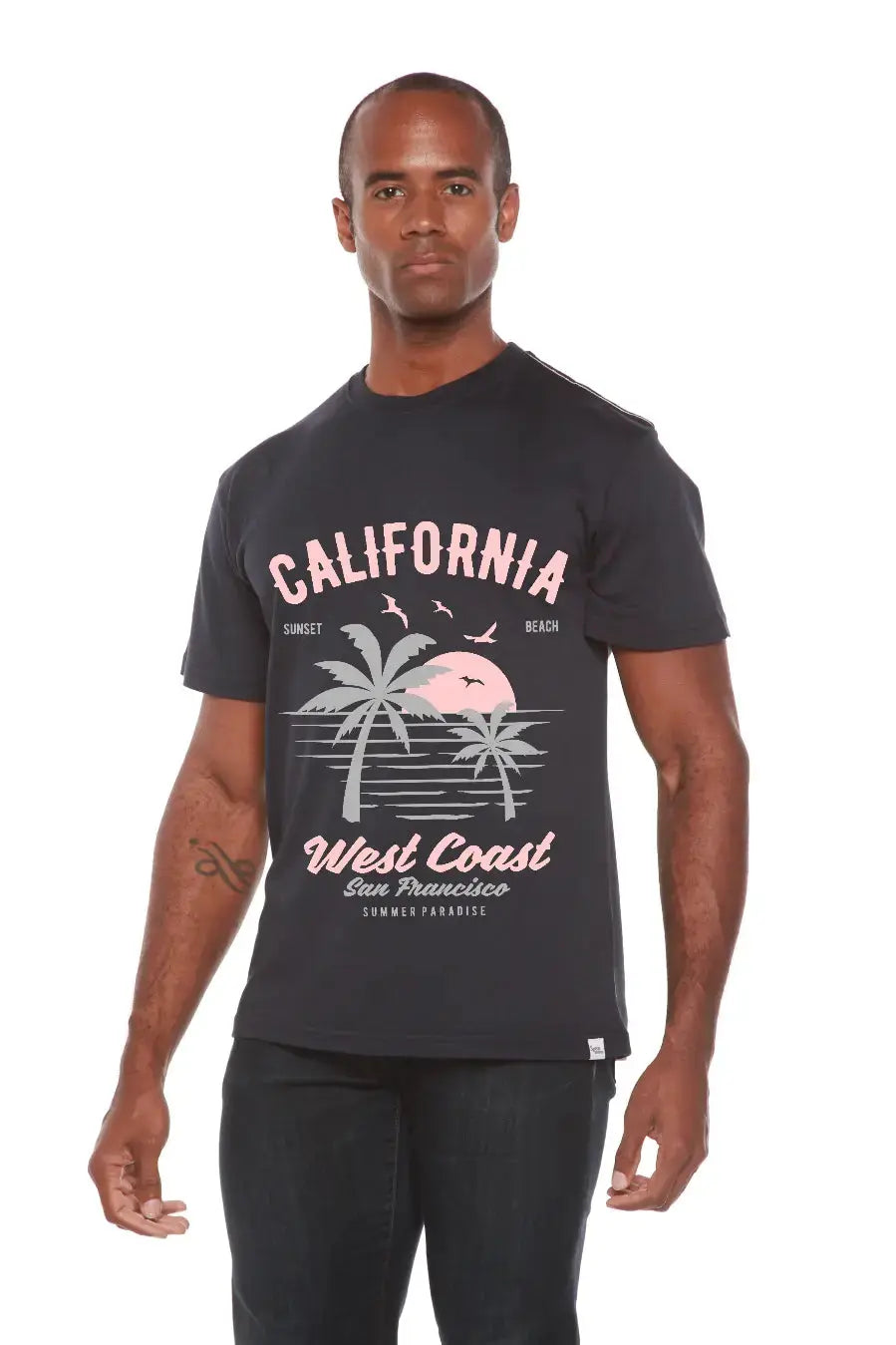 California West Coast Men's Bamboo Viscose/Organic Cotton Short Sleeve Graphic T-Shirt Spun Bamboo