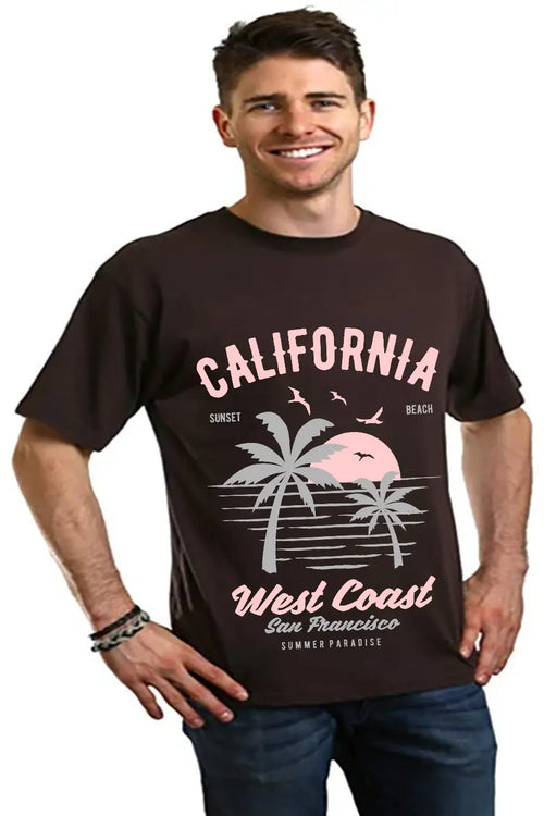 California West Coast Men's Bamboo Viscose/Organic Cotton Short Sleeve Graphic T-Shirt Spun Bamboo