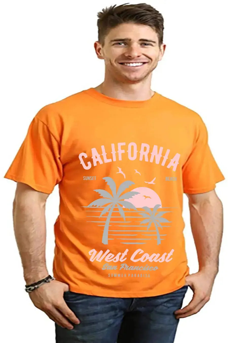 California West Coast Men's Bamboo Viscose/Organic Cotton Short Sleeve Graphic T-Shirt Spun Bamboo