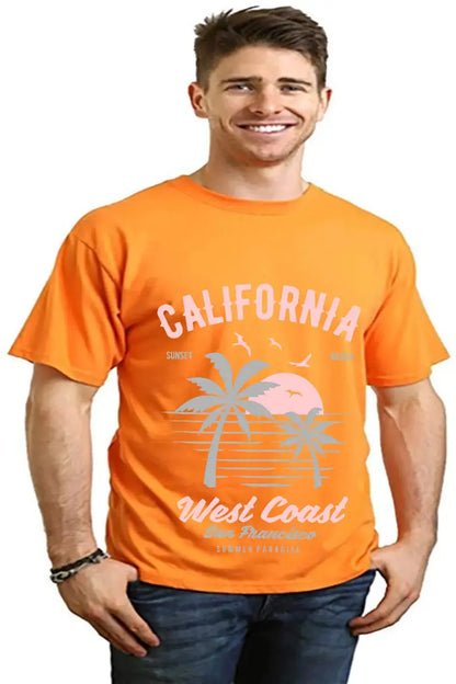 California West Coast Men's Bamboo Viscose/Organic Cotton Short Sleeve Graphic T-Shirt Spun Bamboo