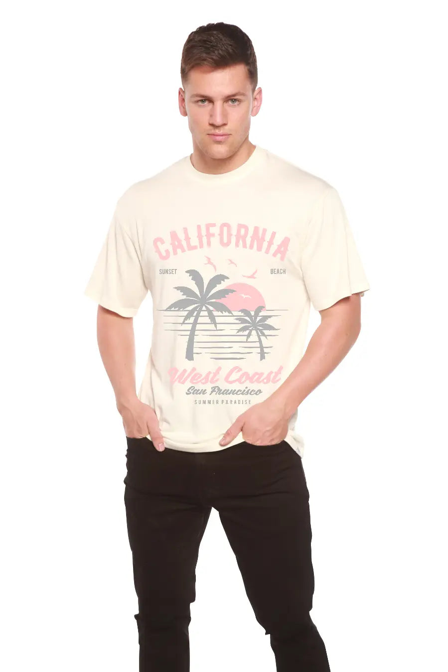 California West Coast Men's Bamboo Viscose/Organic Cotton Short Sleeve Graphic T-Shirt Spun Bamboo