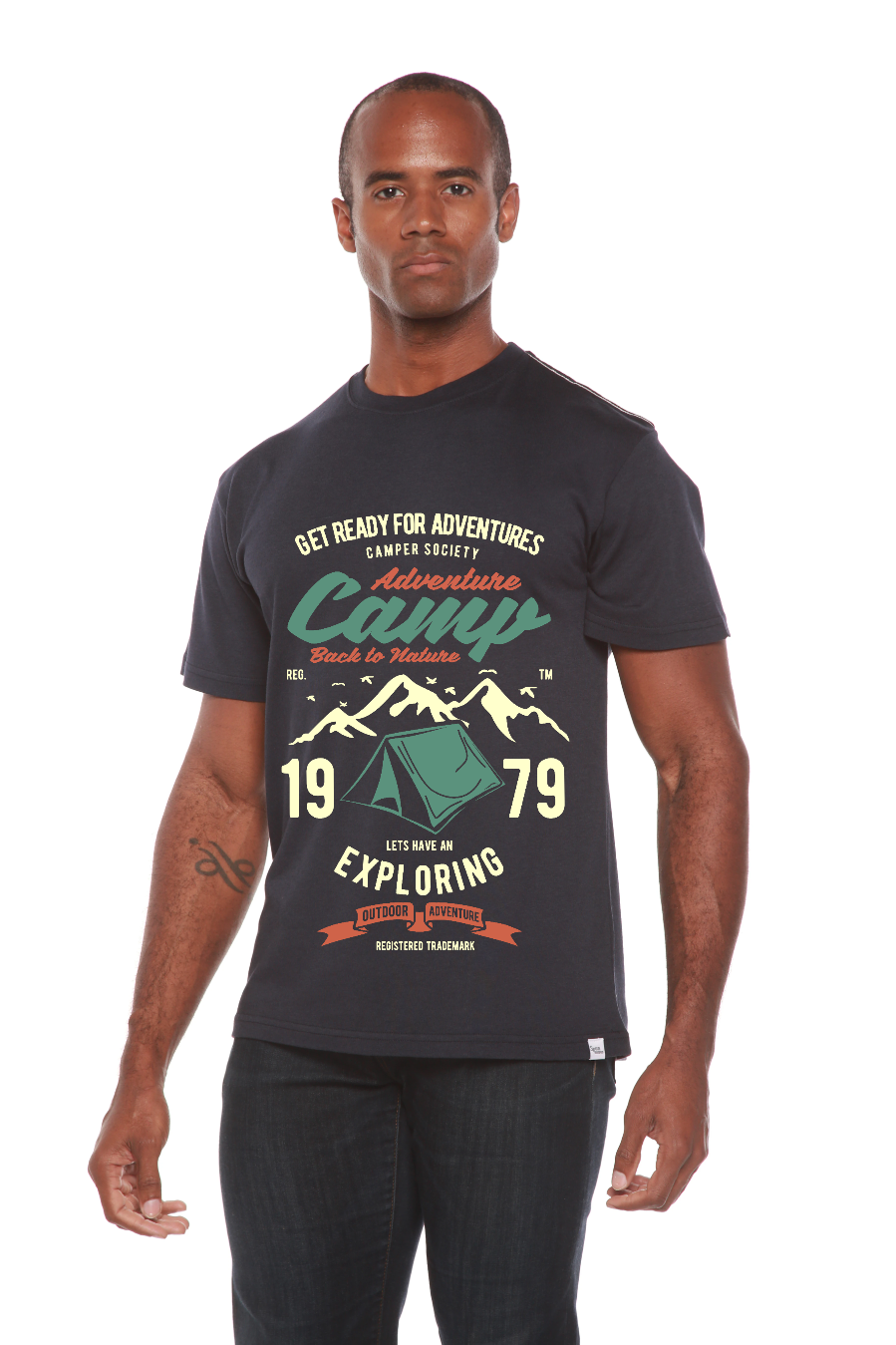 Camp Adventure Men's Bamboo Viscose/Organic Cotton Short Sleeve Graphic T-Shirt Spun Bamboo