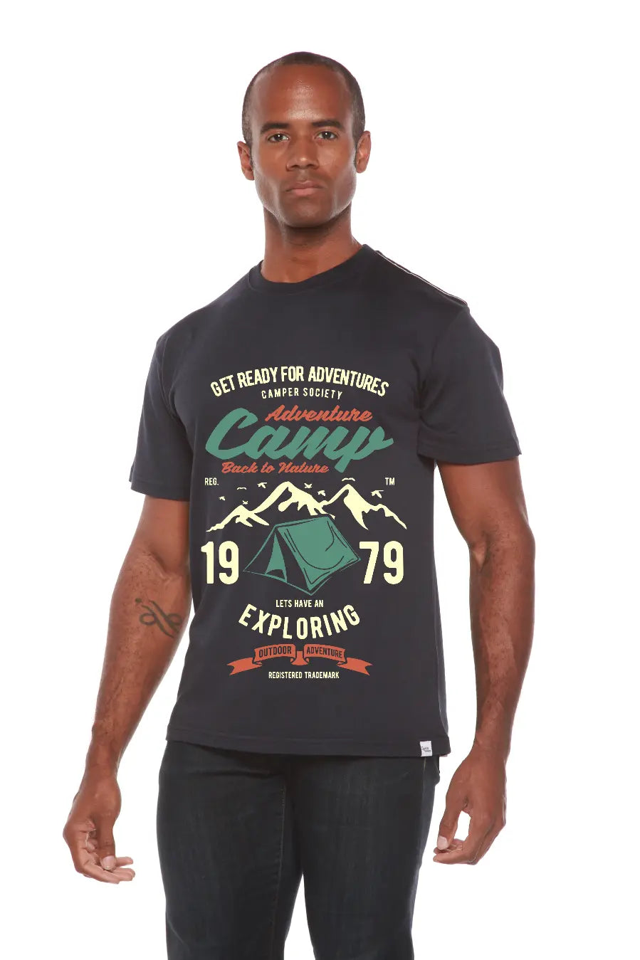Camp Adventure Men's Bamboo Viscose/Organic Cotton Short Sleeve Graphic T-Shirt Spun Bamboo