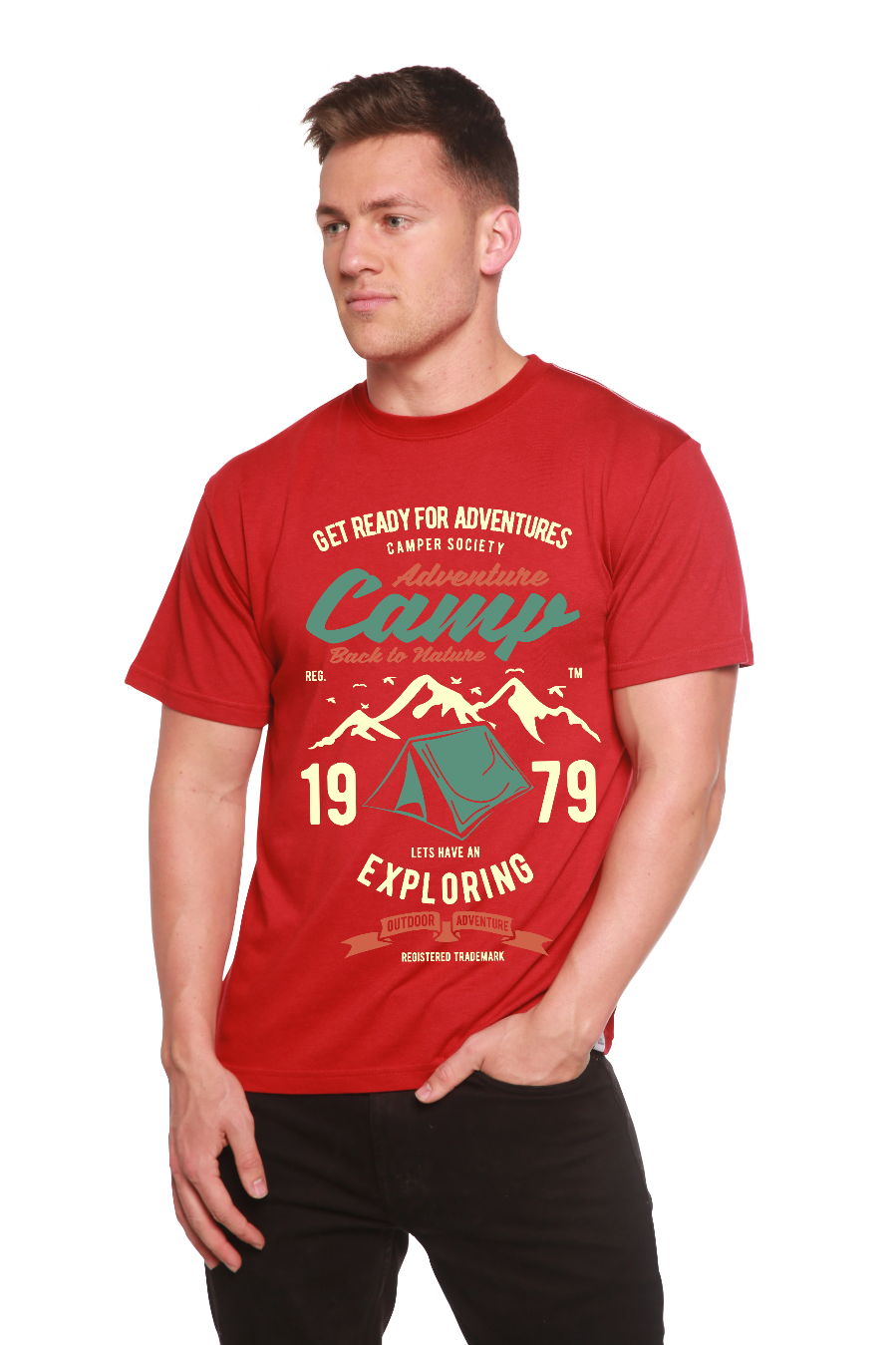 Camp Adventure Men's Bamboo Viscose/Organic Cotton Short Sleeve Graphic T-Shirt Spun Bamboo