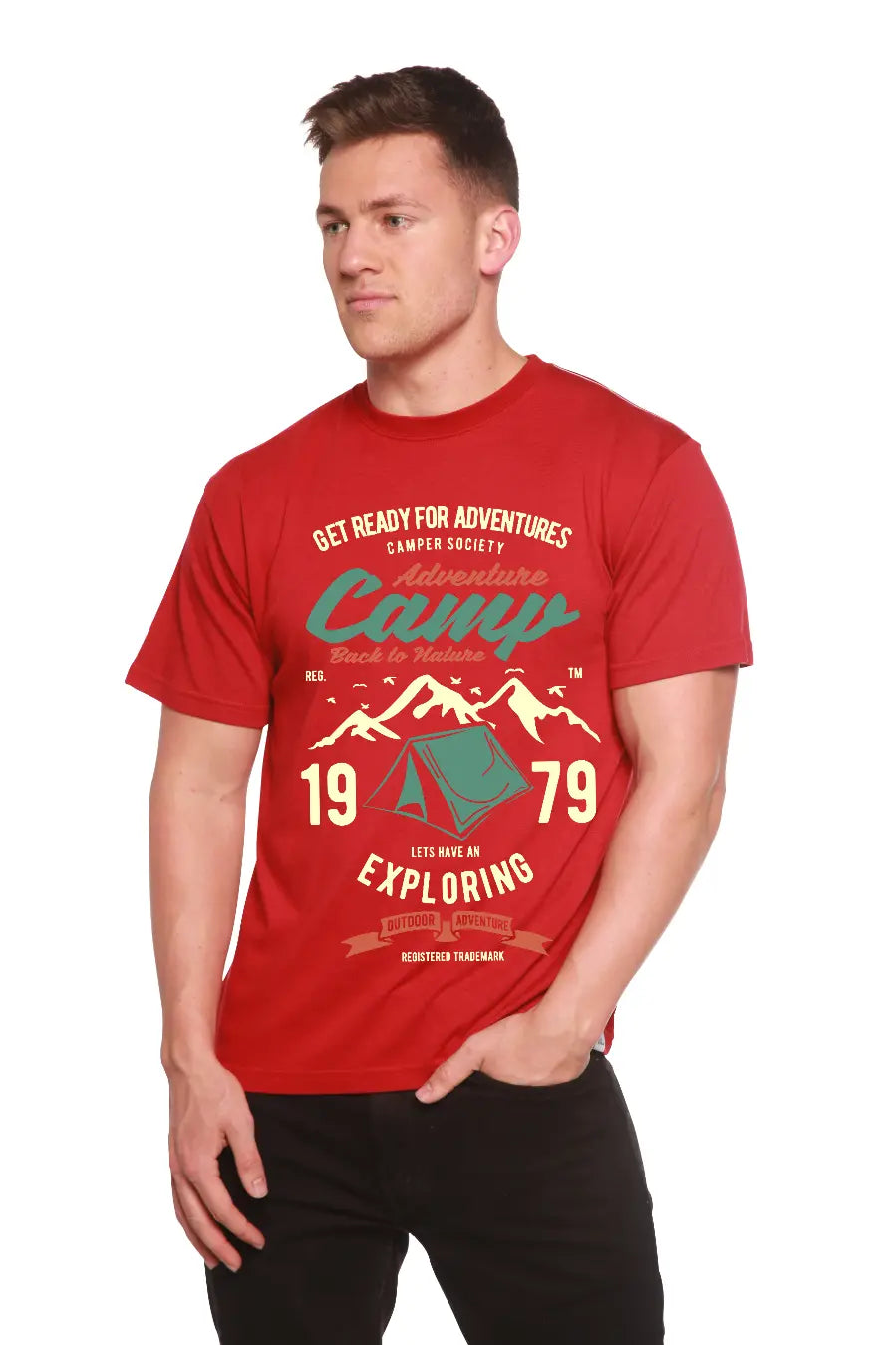 Camp Adventure Men's Bamboo Viscose/Organic Cotton Short Sleeve Graphic T-Shirt Spun Bamboo
