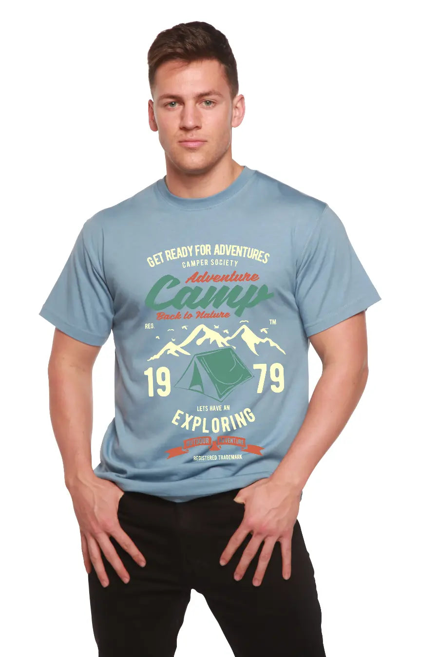 Camp Adventure Men's Bamboo Viscose/Organic Cotton Short Sleeve Graphic T-Shirt Spun Bamboo
