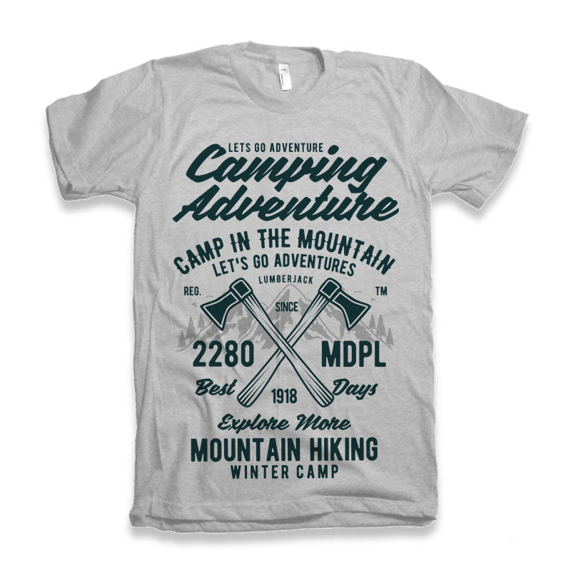 Camping Adventure Men's Bamboo Viscose/Organic Cotton Short Sleeve Graphic T-Shirt Spun Bamboo