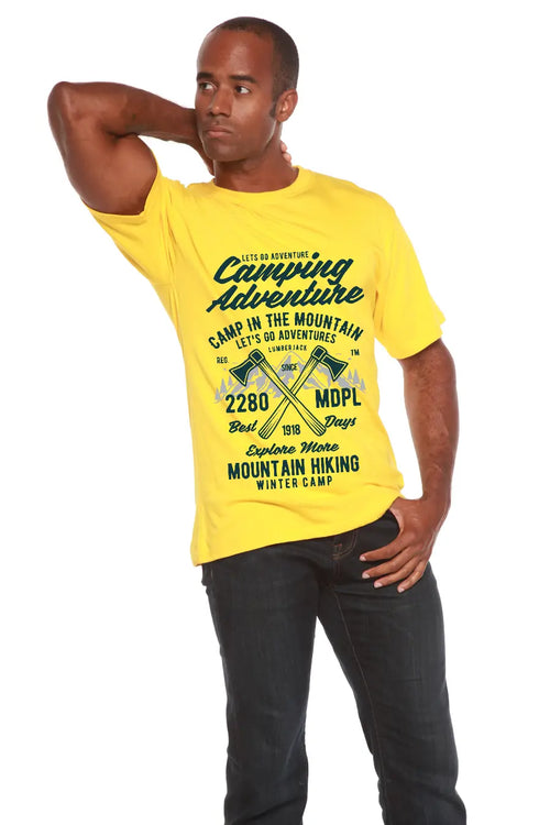 Camping Adventure Men's Bamboo Viscose/Organic Cotton Short Sleeve Graphic T-Shirt Spun Bamboo