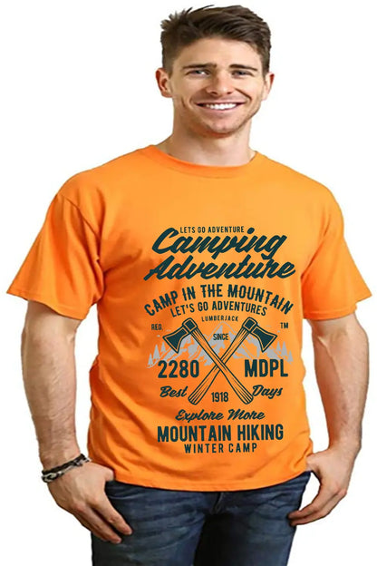 Camping Adventure Men's Bamboo Viscose/Organic Cotton Short Sleeve Graphic T-Shirt Spun Bamboo