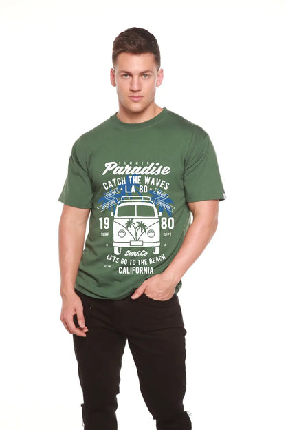 Catch The Waves Men's Bamboo Viscose/Organic Cotton Short Sleeve Graphic T-Shirt Spun Bamboo