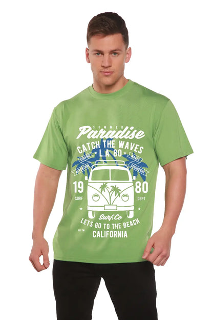 Catch The Waves Men's Bamboo Viscose/Organic Cotton Short Sleeve Graphic T-Shirt Spun Bamboo