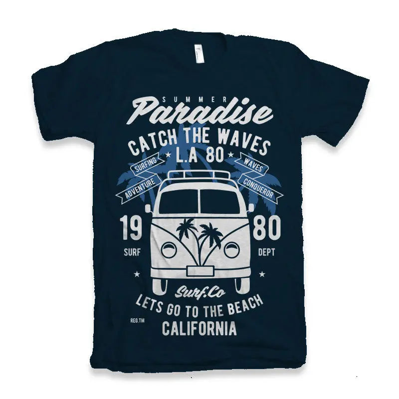 Catch The Waves Men's Bamboo Viscose/Organic Cotton Short Sleeve Graphic T-Shirt Spun Bamboo