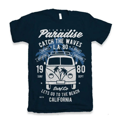 Catch The Waves Men's Bamboo Viscose/Organic Cotton Short Sleeve Graphic T-Shirt Spun Bamboo