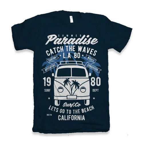 Catch The Waves Men's Bamboo Viscose/Organic Cotton Short Sleeve Graphic T-Shirt Spun Bamboo