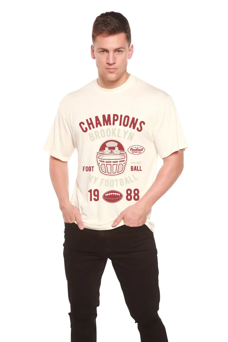 Champions Brooklyn Men's Bamboo Viscose/Organic Cotton Short Sleeve Graphic T-Shirt Spun Bamboo