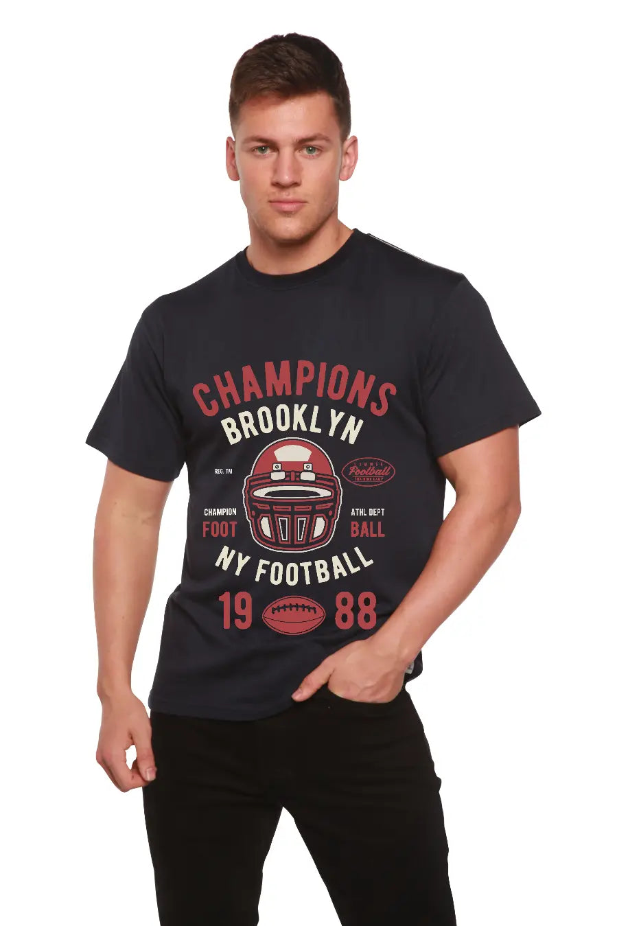 Champions Brooklyn Men's Bamboo Viscose/Organic Cotton Short Sleeve Graphic T-Shirt Spun Bamboo