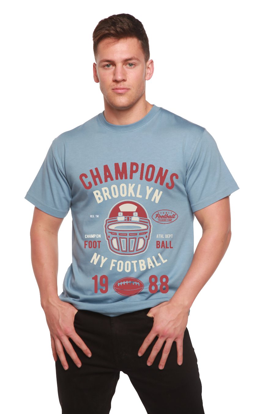 Champions Brooklyn Men's Bamboo Viscose/Organic Cotton Short Sleeve Graphic T-Shirt Spun Bamboo