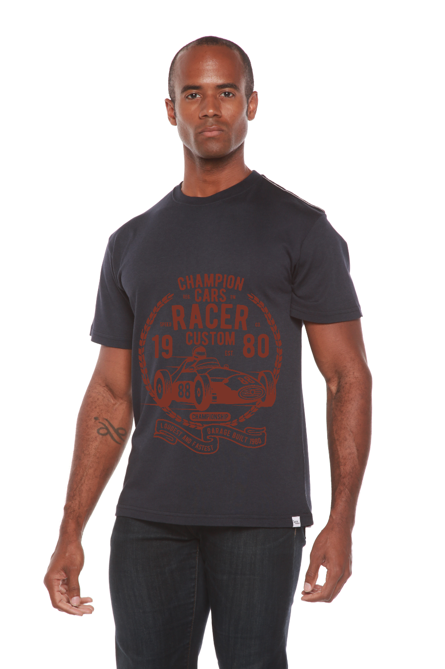 Champions Cars Men's Bamboo Viscose/Organic Cotton Short Sleeve Graphic T-Shirt Spun Bamboo