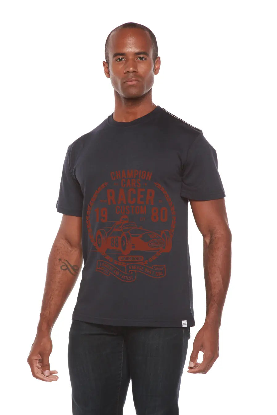 Champions Cars Men's Bamboo Viscose/Organic Cotton Short Sleeve Graphic T-Shirt Spun Bamboo