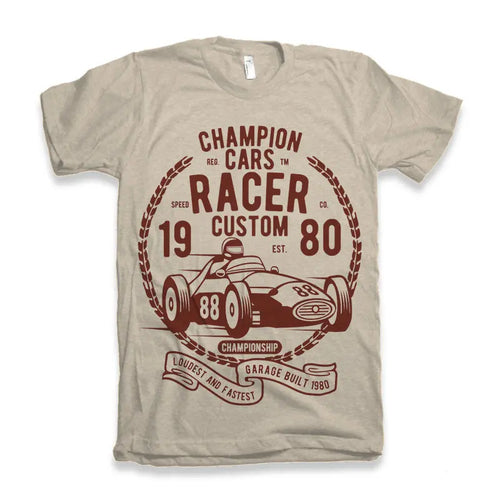 Champions Cars Men's Bamboo Viscose/Organic Cotton Short Sleeve Graphic T-Shirt Spun Bamboo