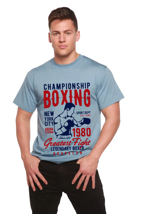Championship Boxing Men's Bamboo Viscose/Organic Cotton Short Sleeve Graphic T-Shirt Spun Bamboo