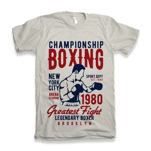 Championship Boxing Men's Bamboo Viscose/Organic Cotton Short Sleeve Graphic T-Shirt Spun Bamboo