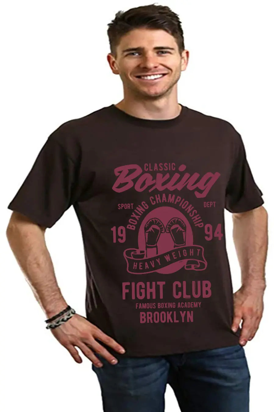 Classic Boxing Men's Bamboo Viscose/Organic Cotton Short Sleeve Graphic T-Shirt Spun Bamboo