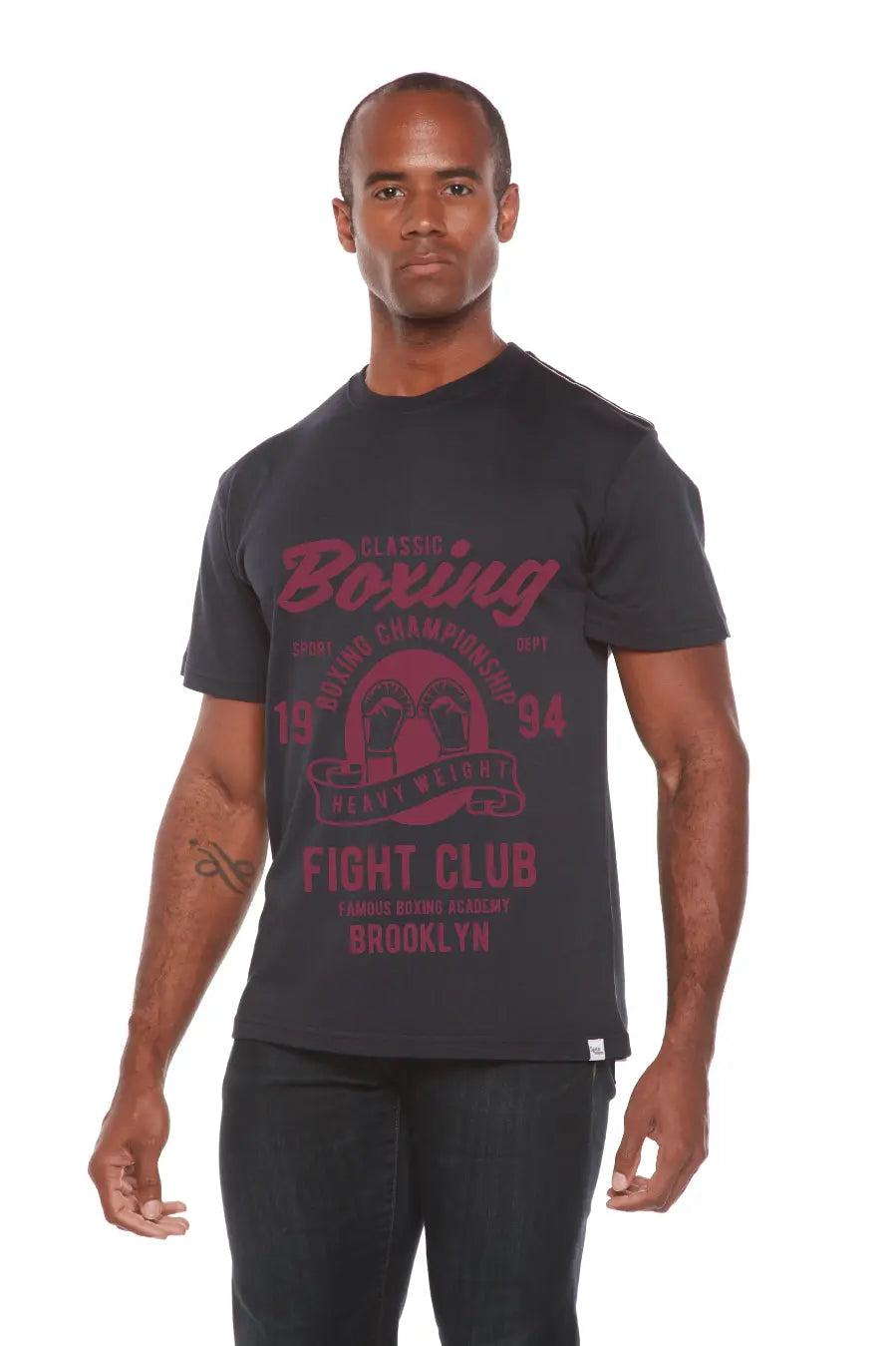 Classic Boxing Men's Bamboo Viscose/Organic Cotton Short Sleeve Graphic T-Shirt Spun Bamboo