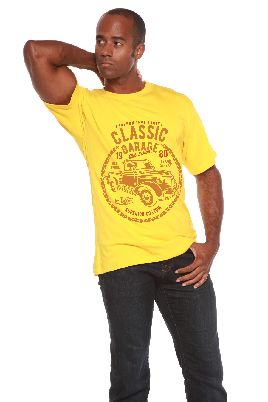 Classic Garage Men's Bamboo Viscose/Organic Cotton Short Sleeve Graphic T-Shirt Spun Bamboo