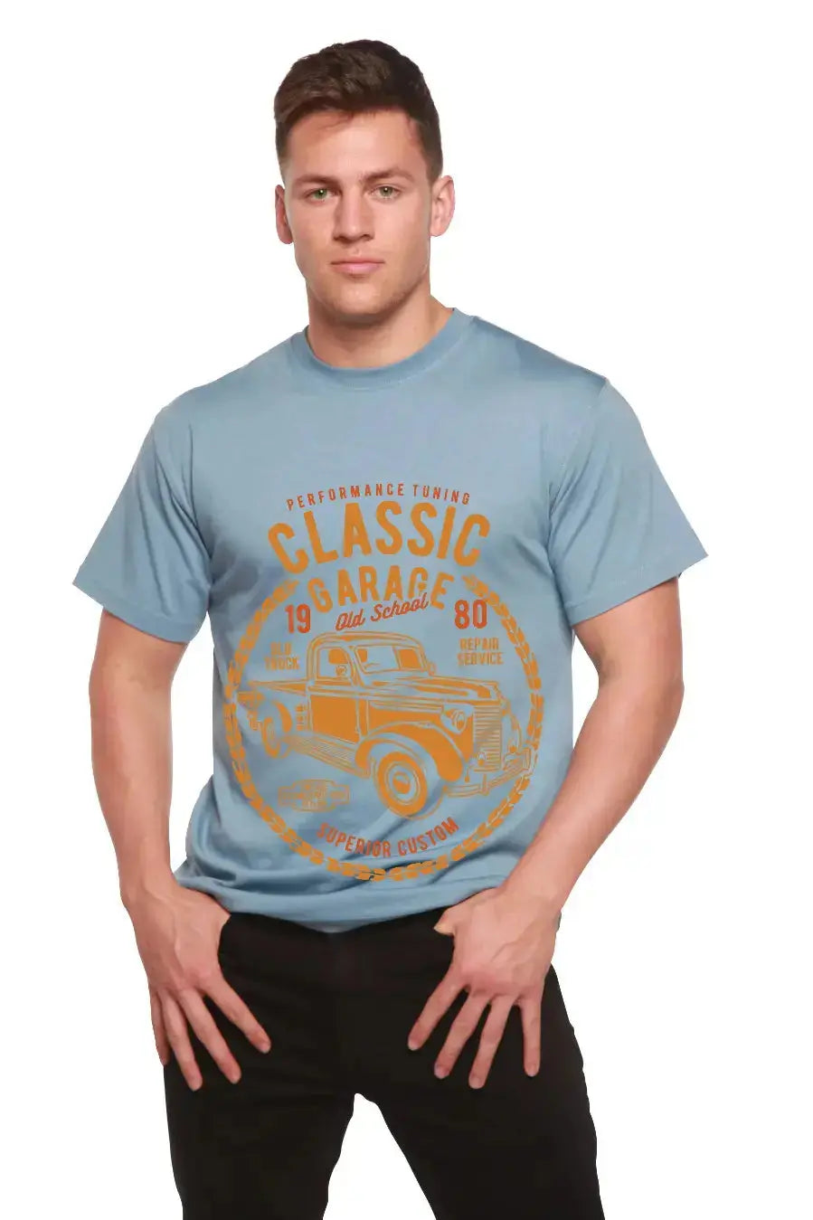 Classic Garage Men's Bamboo Viscose/Organic Cotton Short Sleeve Graphic T-Shirt Spun Bamboo