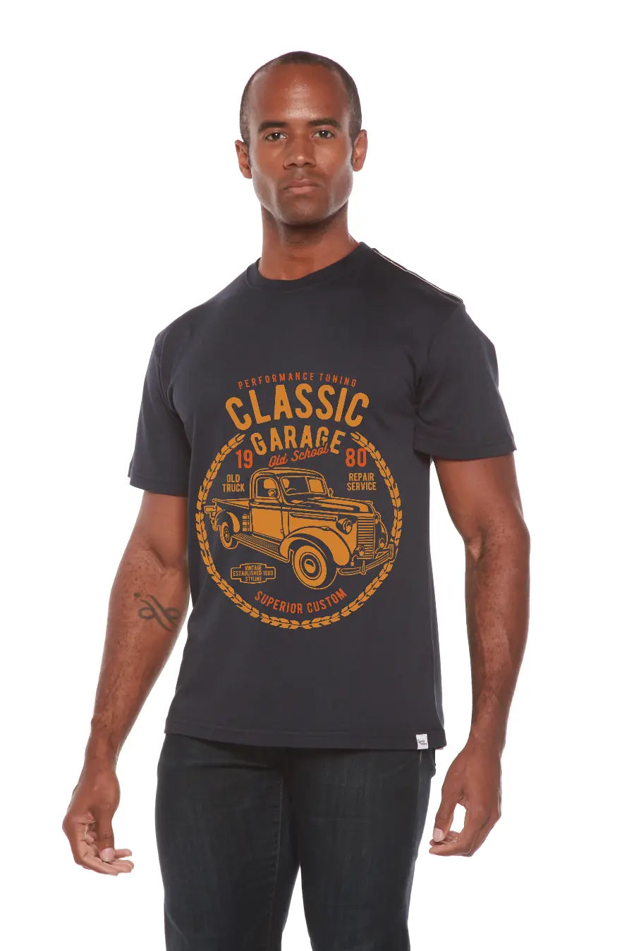 Classic Garage Men's Bamboo Viscose/Organic Cotton Short Sleeve Graphic T-Shirt Spun Bamboo