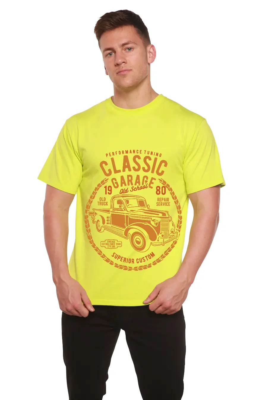 Classic Garage Men's Bamboo Viscose/Organic Cotton Short Sleeve Graphic T-Shirt Spun Bamboo
