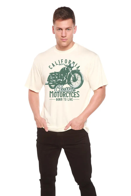 Classic Motorcycles Men's Bamboo Viscose/Organic Cotton Short Sleeve Graphic T-Shirt Spun Bamboo