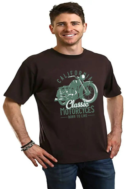 Classic Motorcycles Men's Bamboo Viscose/Organic Cotton Short Sleeve Graphic T-Shirt Spun Bamboo