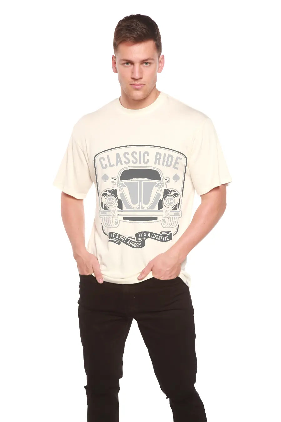 Classic Ride Men's Bamboo Viscose/Organic Cotton Short Sleeve Graphic T-Shirt Spun Bamboo