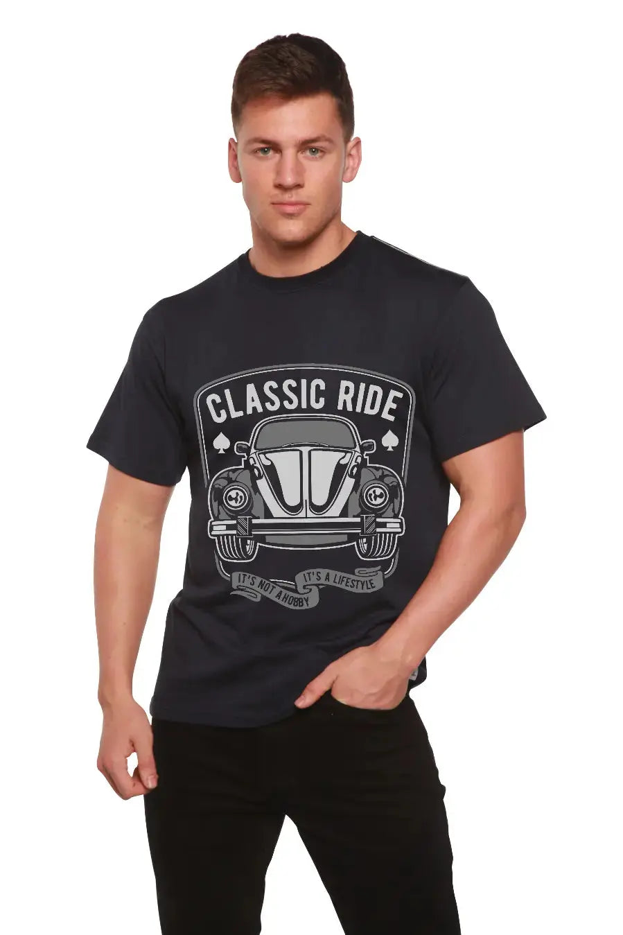 Classic Ride Men's Bamboo Viscose/Organic Cotton Short Sleeve Graphic T-Shirt Spun Bamboo
