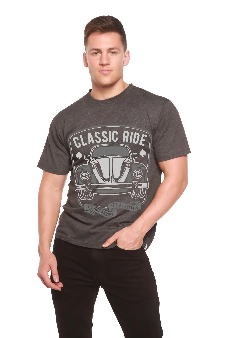 Classic Ride Men's Bamboo Viscose/Organic Cotton Short Sleeve Graphic T-Shirt Spun Bamboo