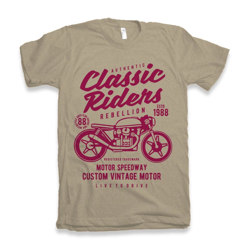 Classic Riders Men's Bamboo Viscose/Organic Cotton Short Sleeve Graphic T-Shirt Spun Bamboo