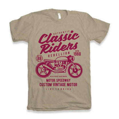 Classic Riders Men's Bamboo Viscose/Organic Cotton Short Sleeve Graphic T-Shirt Spun Bamboo