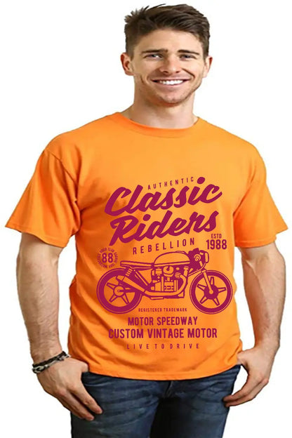 Classic Riders Men's Bamboo Viscose/Organic Cotton Short Sleeve Graphic T-Shirt Spun Bamboo